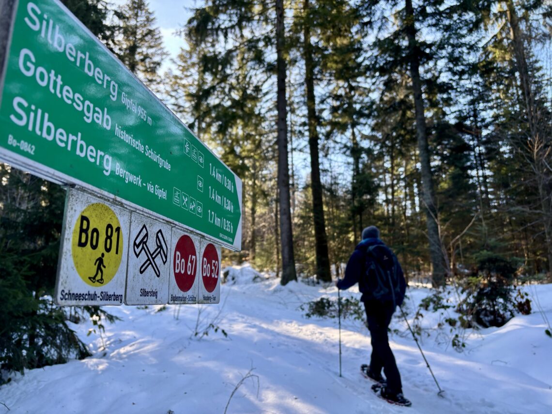 Schneeschuhwandern im Bayerischen Wald: Silberberg bei Bodenmais